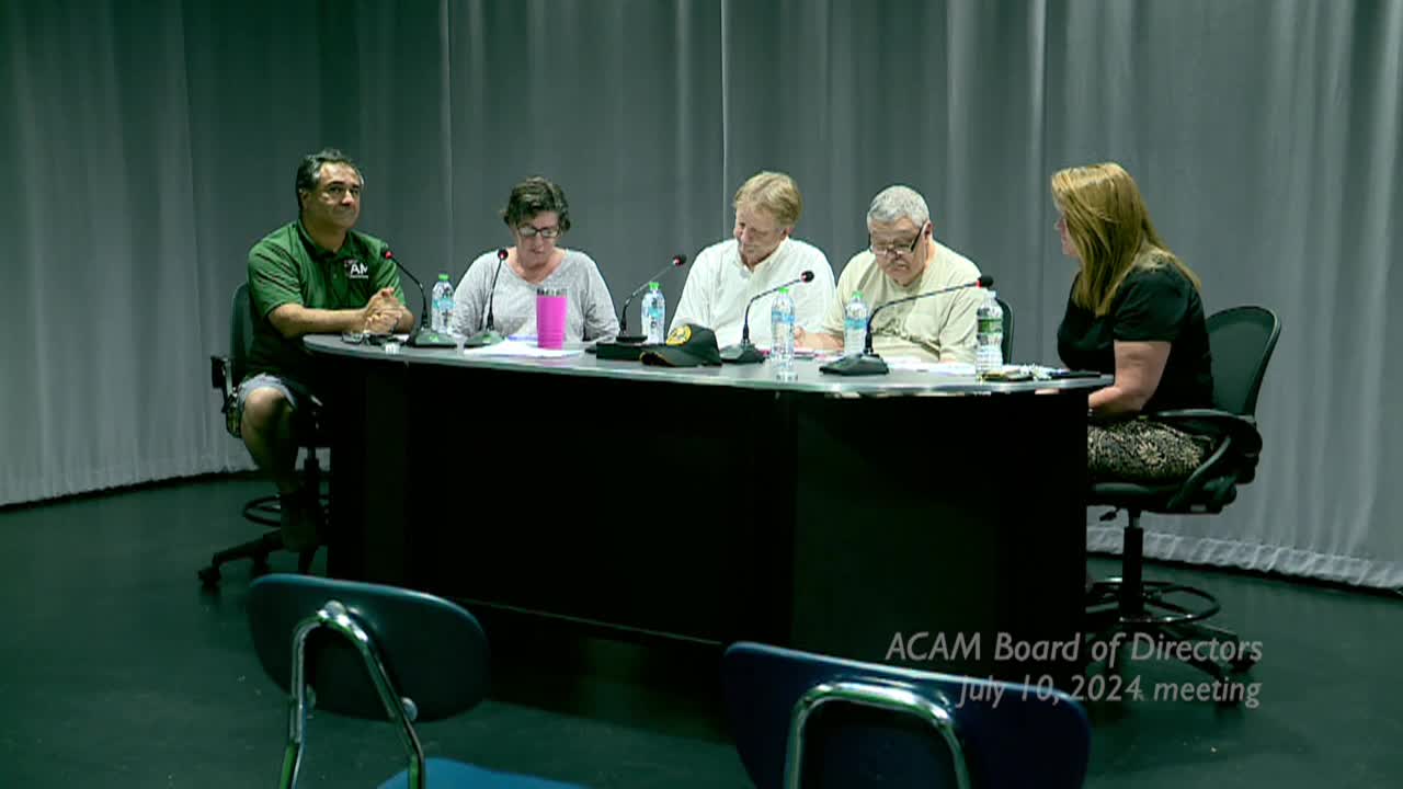 ACAM Board of Directors Meeting; July 10, 2024