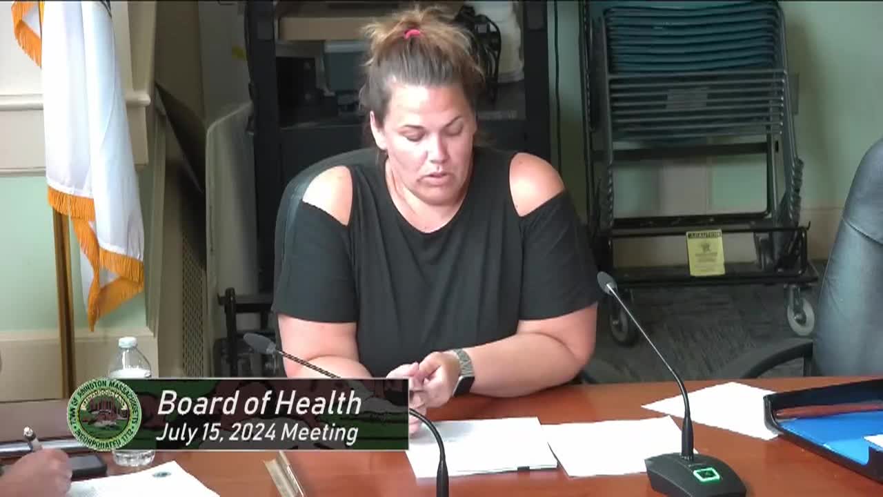 Board of Health; July 15, 2024