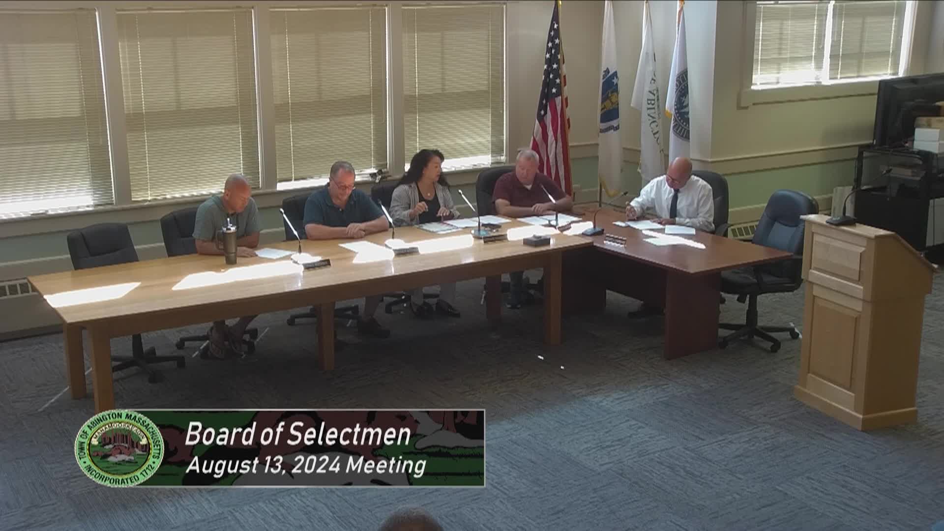 Board of Selectmen; August 13, 2024