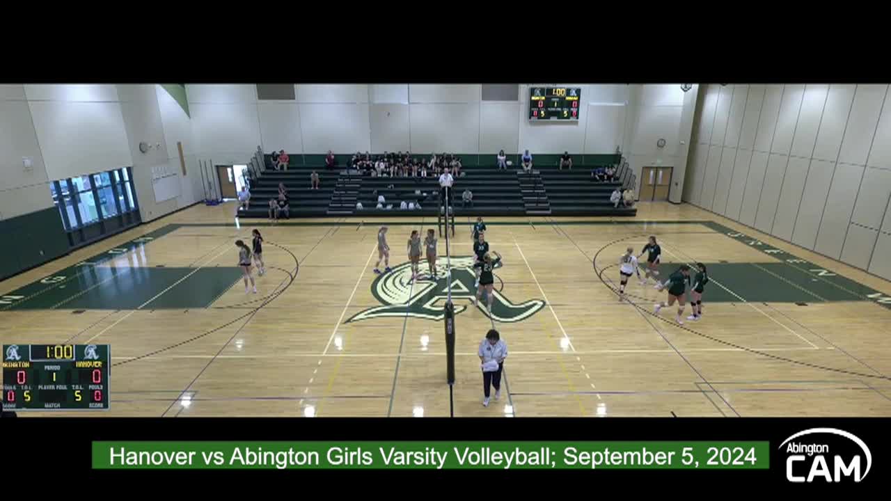 Hanover Hawks vs Abington; Girls Varsity Volleyball; September 5, 2024