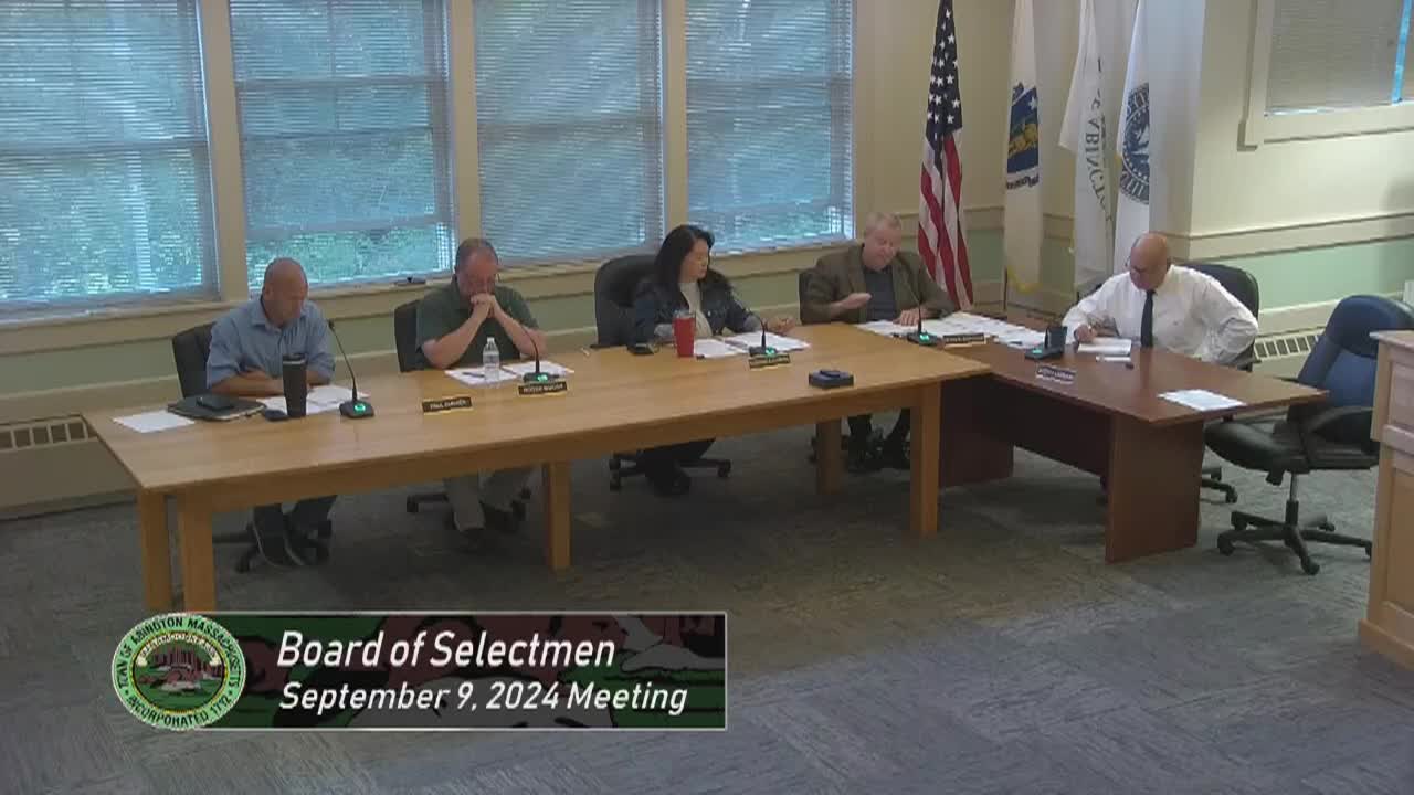 Board of Selectmen; September 9, 2024