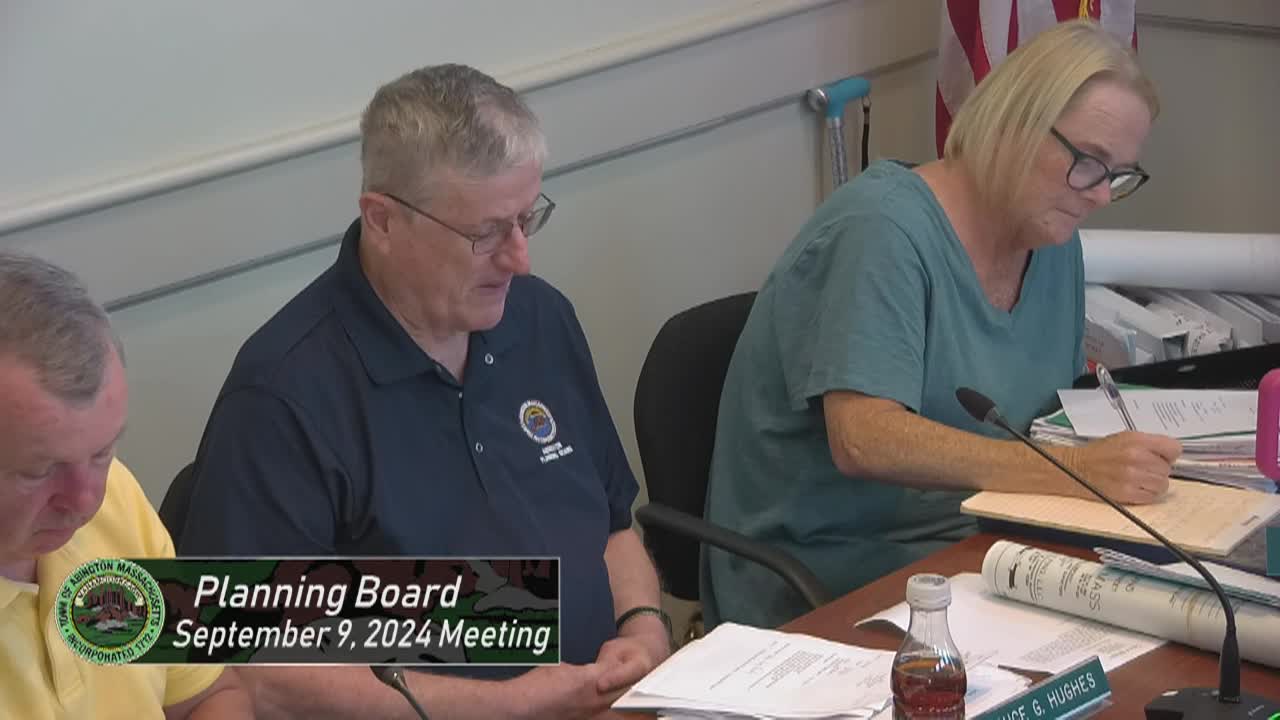 Planning Board; September 9, 2024