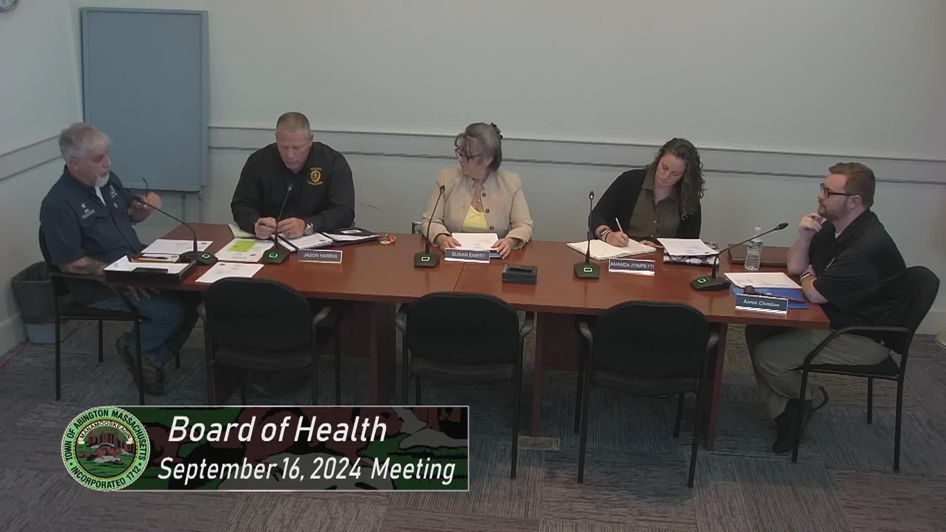 Board of Health; September 16, 2024