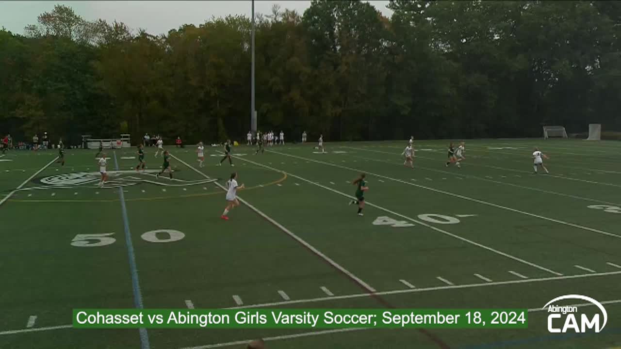 Cohasset Skippers vs Abington; Girls Varsity Soccer; September 18, 2024