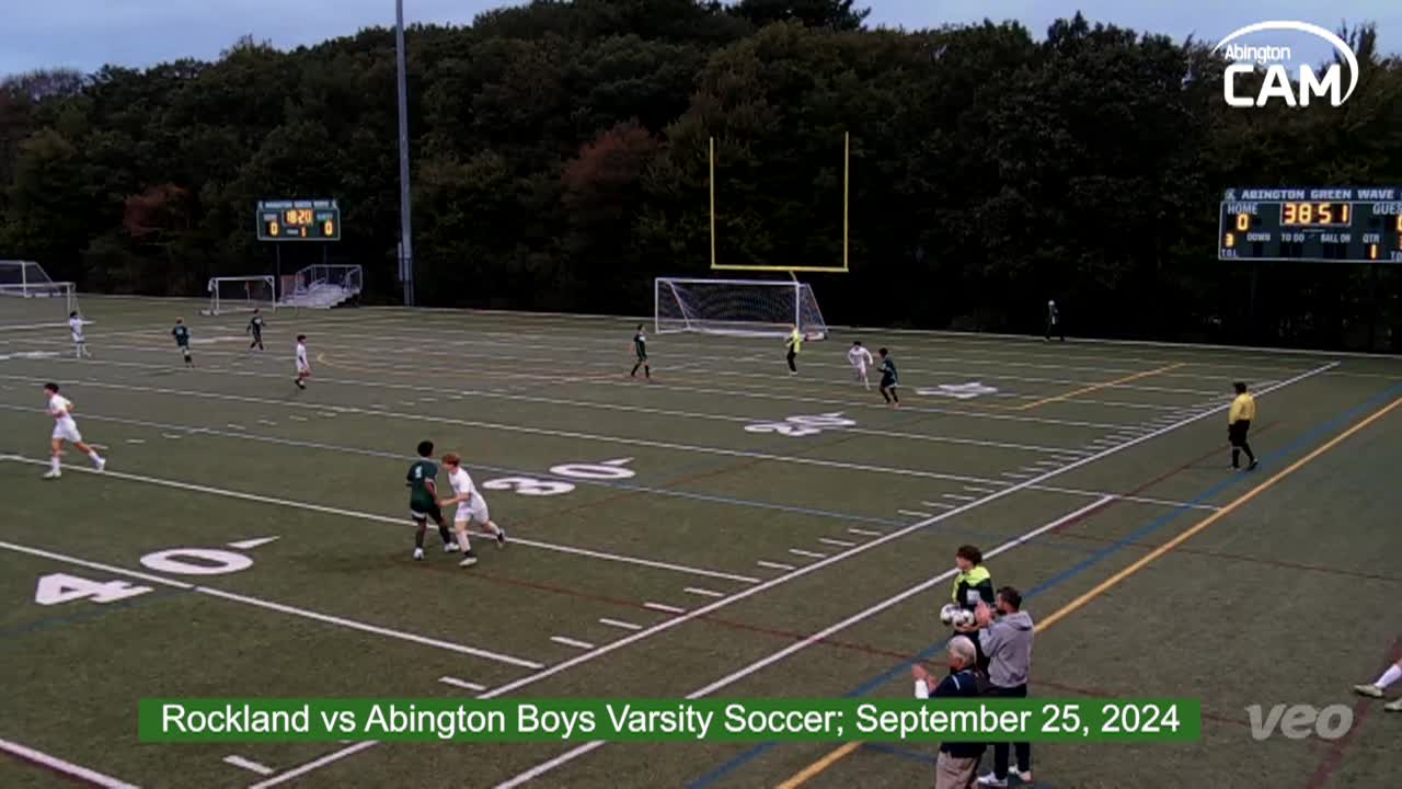 Rockland vs Abington; Boys Varsity Soccer; September 25, 2024
