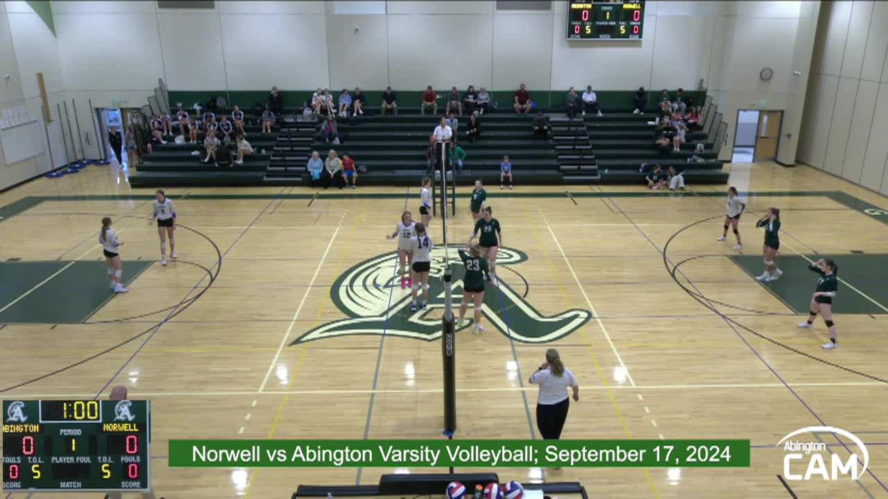 Norwell vs Abington; Varsity Volleyball; September 26, 2024