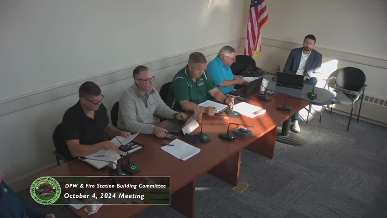 DPW & Fire Station Building Committee; October 4, 2024
