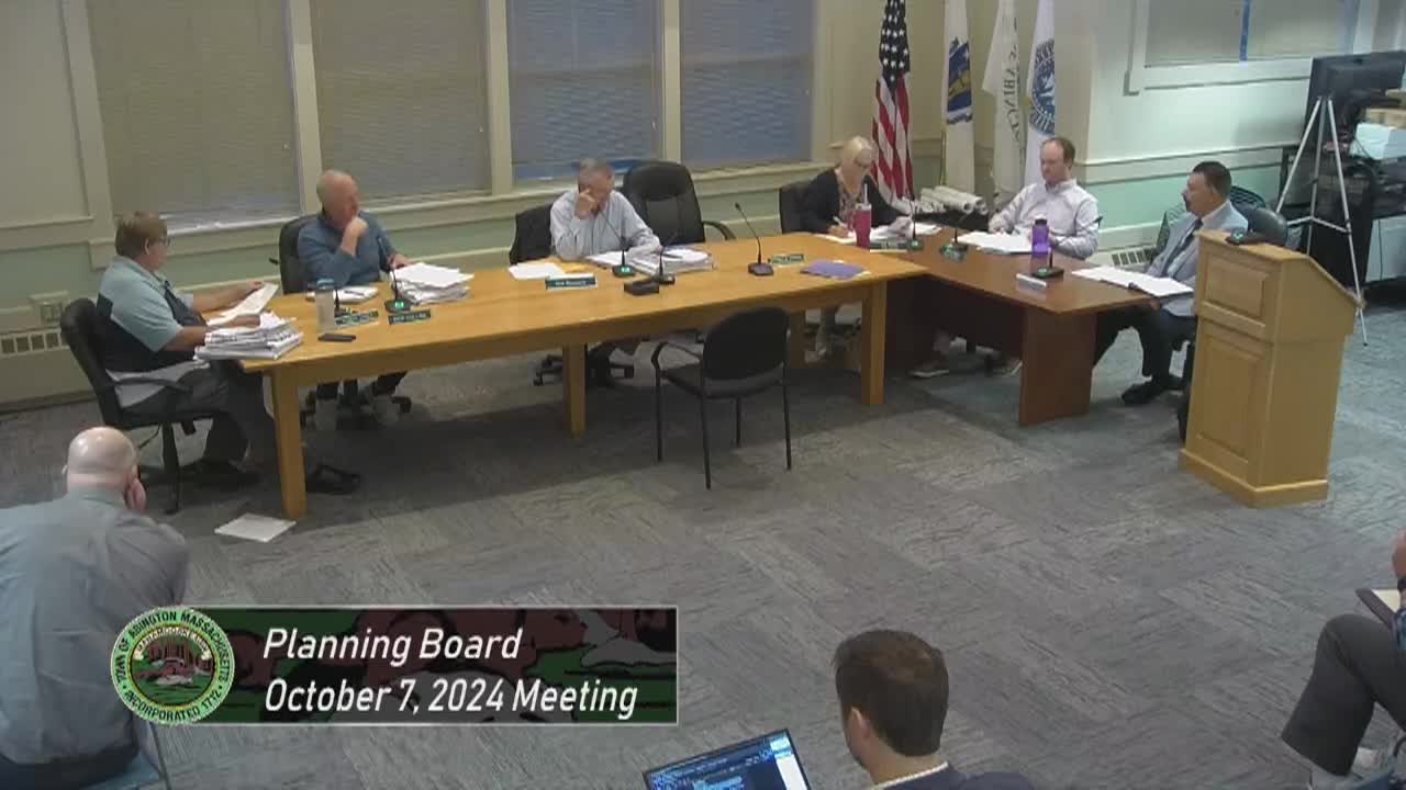 Planning Board Meeting; October 7, 2024