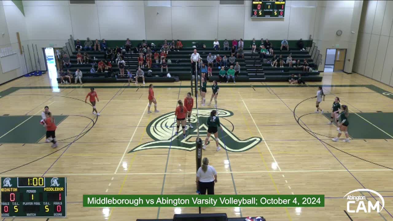 Middleborough vs Abington; Varsity Volleyball; October 4, 2024