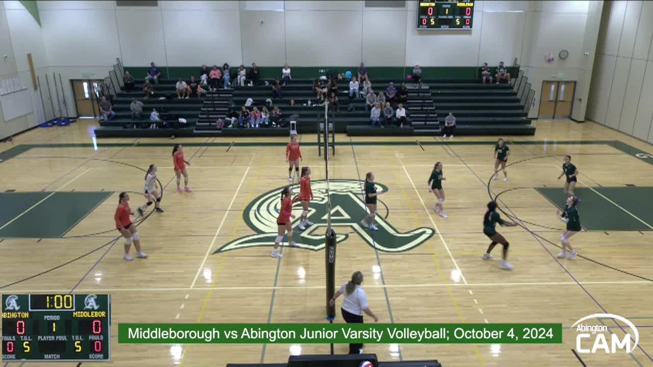 Middleborough vs Abington; Junior Varisty Volleyball; October 4, 2024