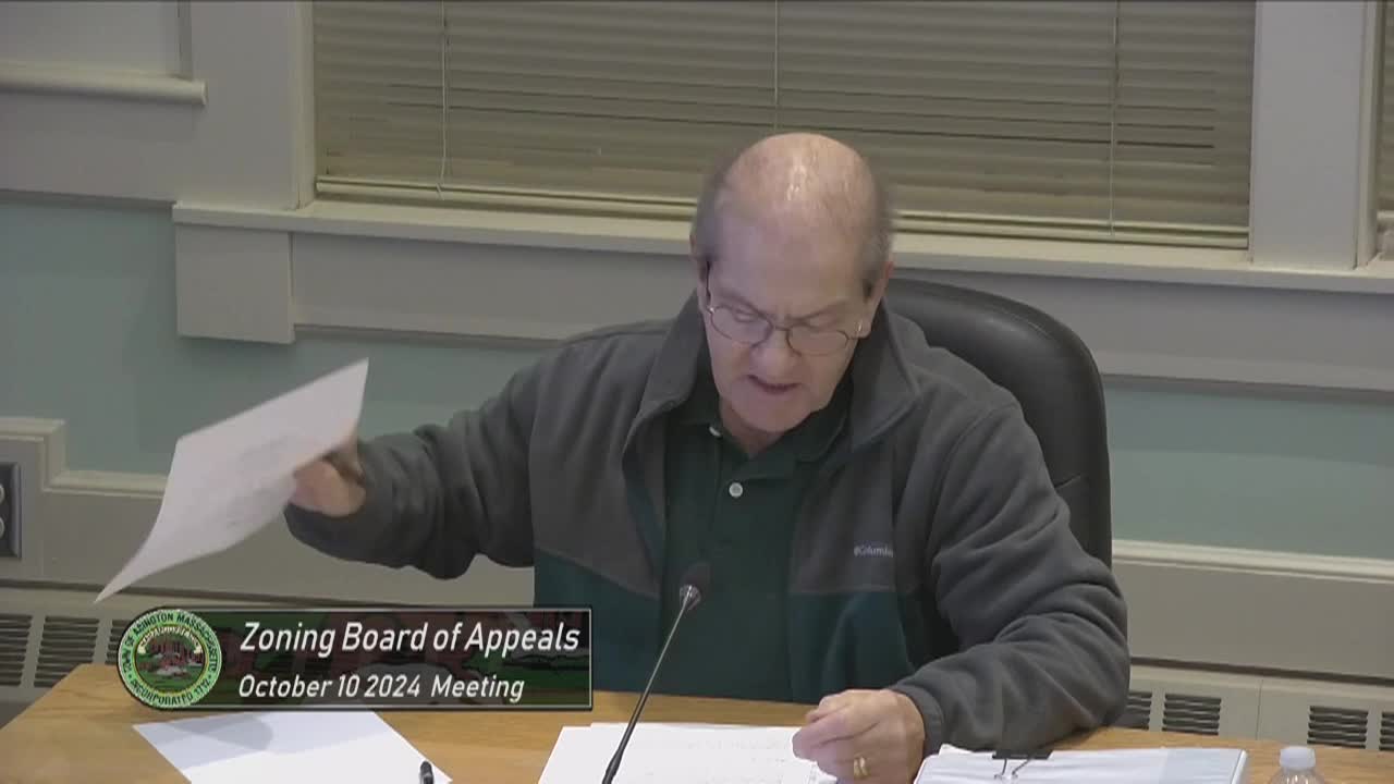Zoning Board of Appeals, October 10, 2024