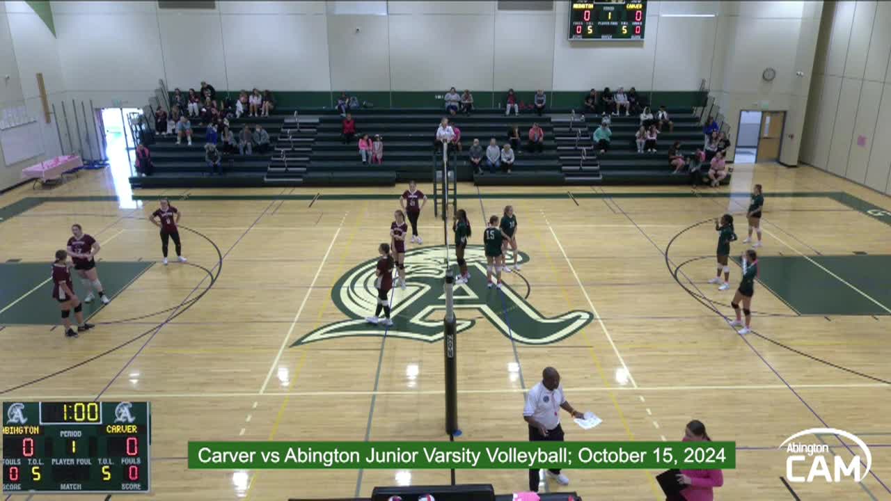 Carver Crusaders vs Abington Junior Varsity Volleyball; October 15, 2024