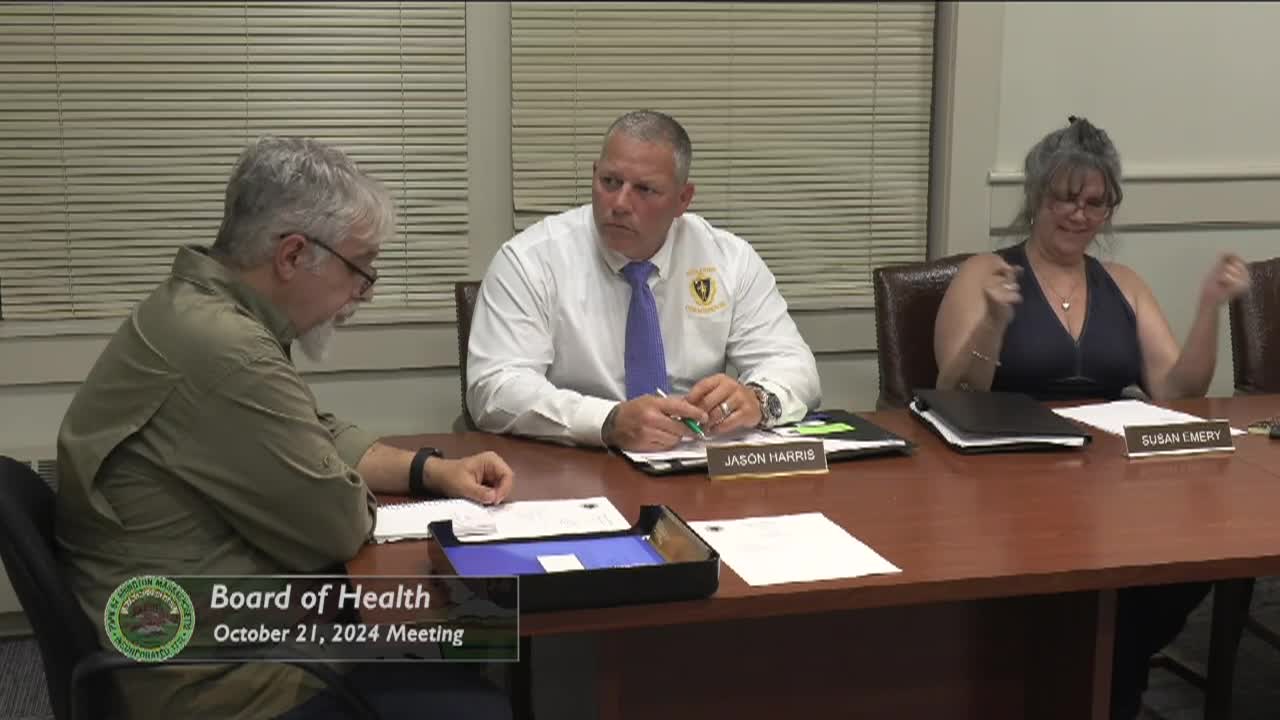 Board of Health; Ocober 21, 2024