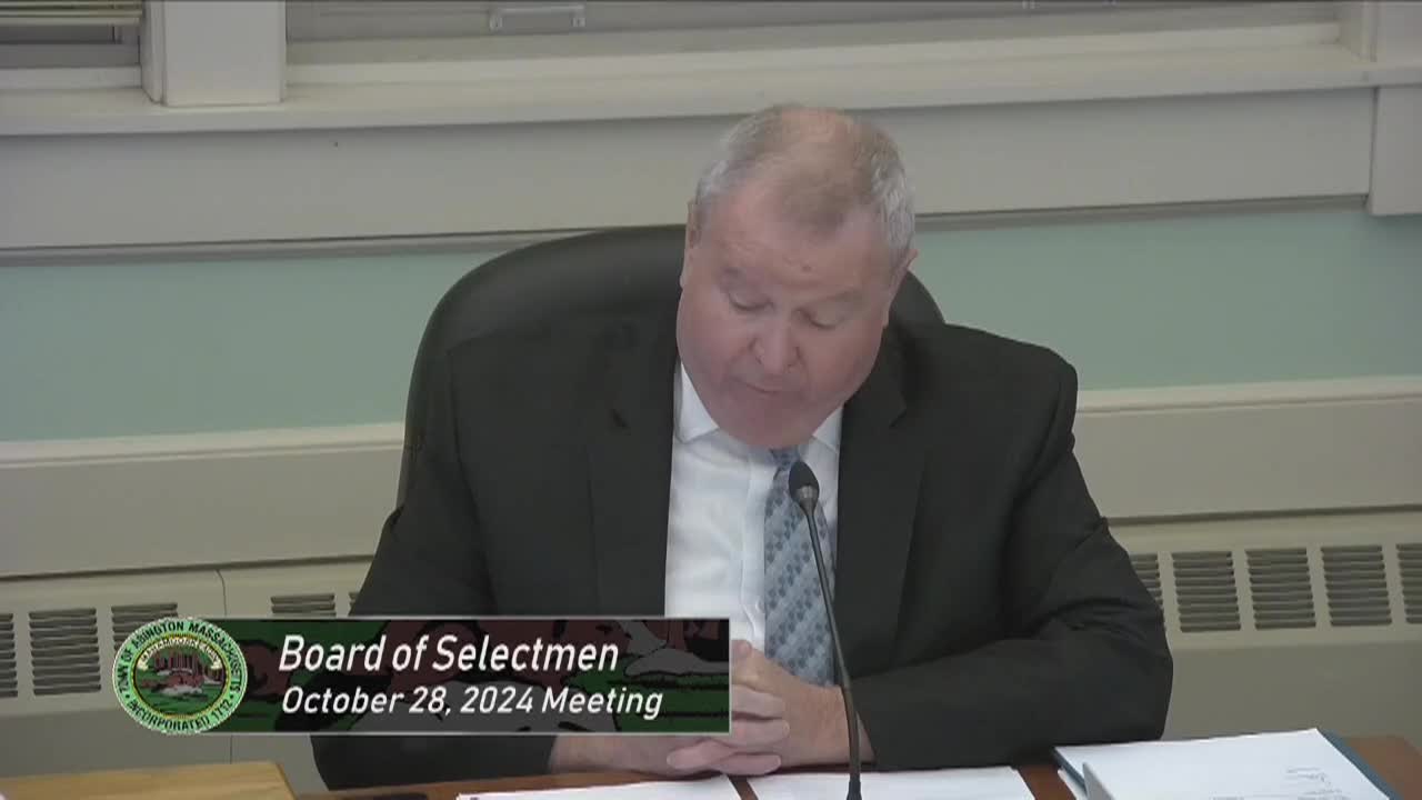 Board of Selectmen; October 28, 2024