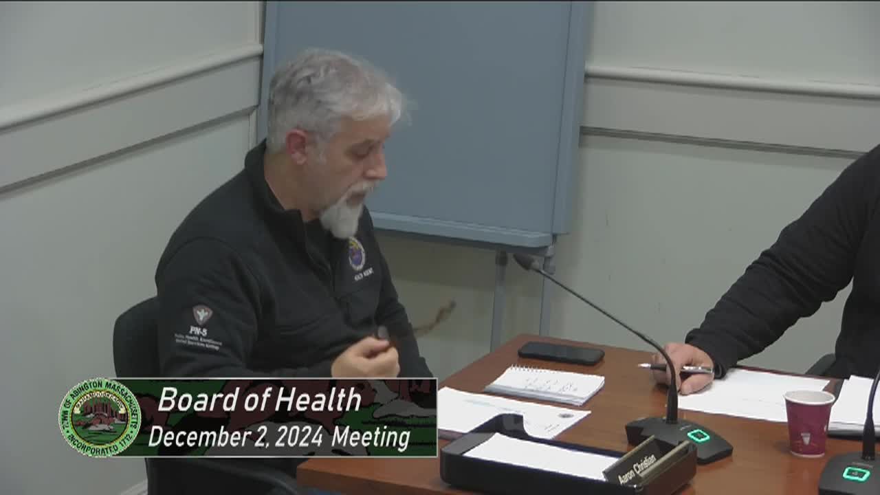 Board of Health; Dec. 2, 2024