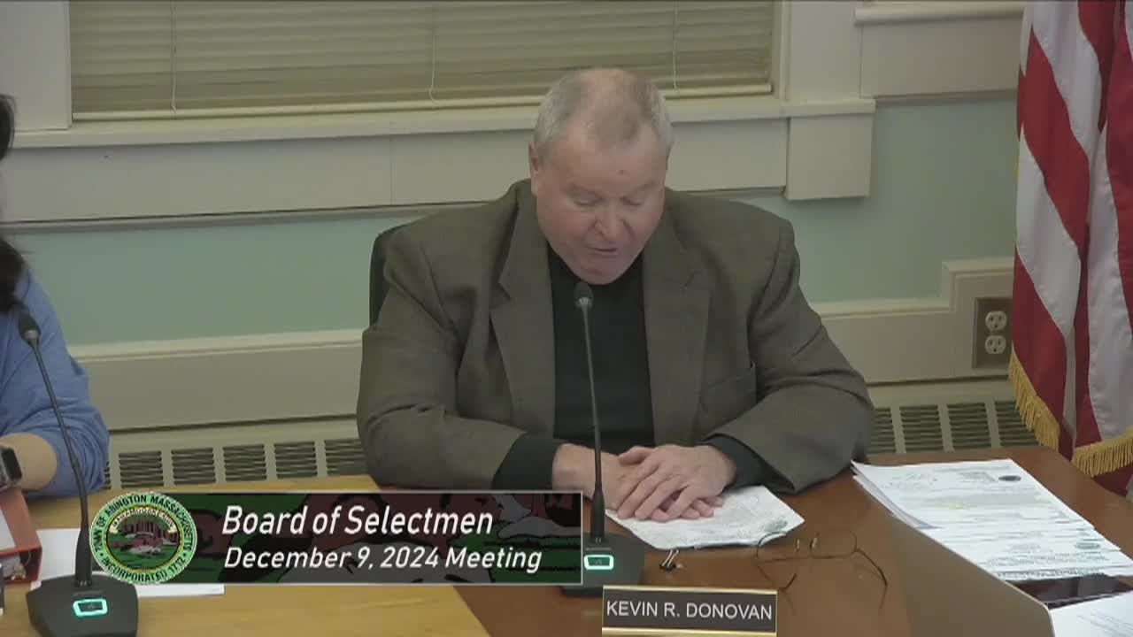 Board of Selectmen; Dec. 9, 2024