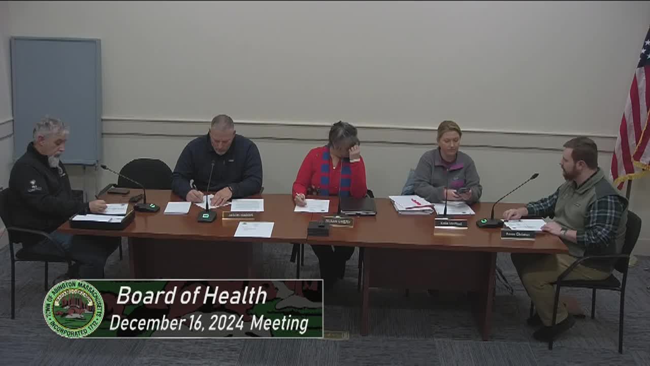 Board of Health; Dec. 16, 2024
