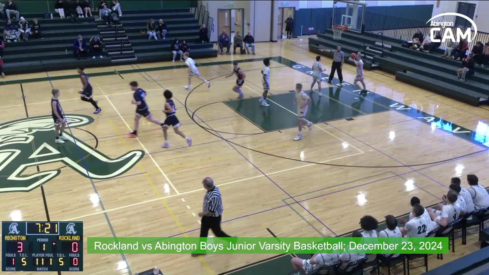 Rockland Bulldogs vs Abington Boys Junior Varsity Basketball; December 23, 2024
