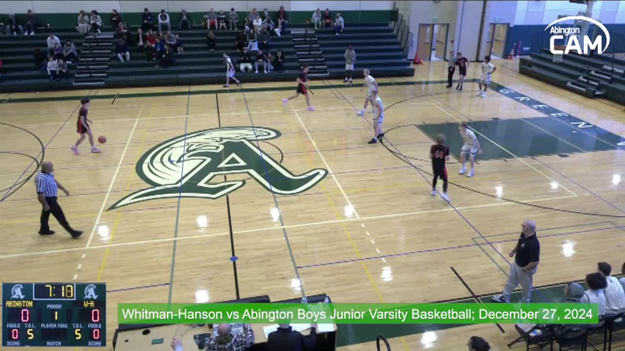 Whitman-Hanson Panthers vs Abington Boys Junior Varsity Basketball Dec. 27, 2024