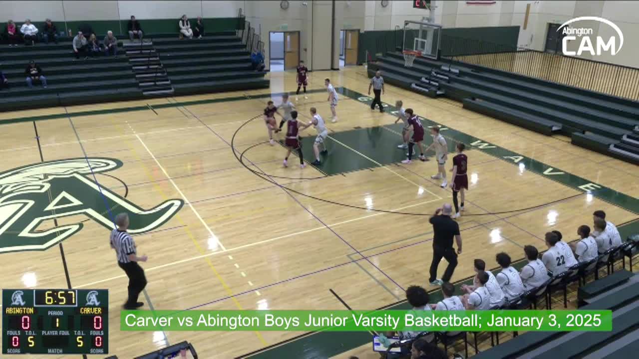 Carver Crusaders vs Abington Junior Varsity Basketball; Jan. 3, 2025