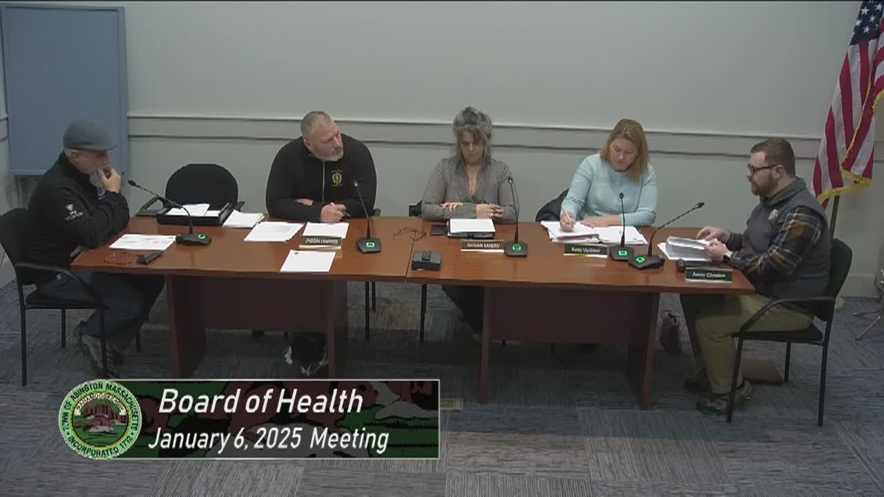 Board of Health; Jan. 6, 2025