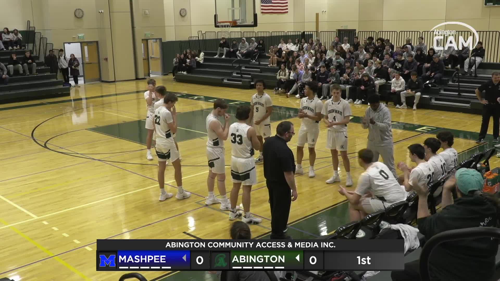 Mashpee Falcons vs Abington Green Wave Boys Varsity Basketball; January 7, 2025