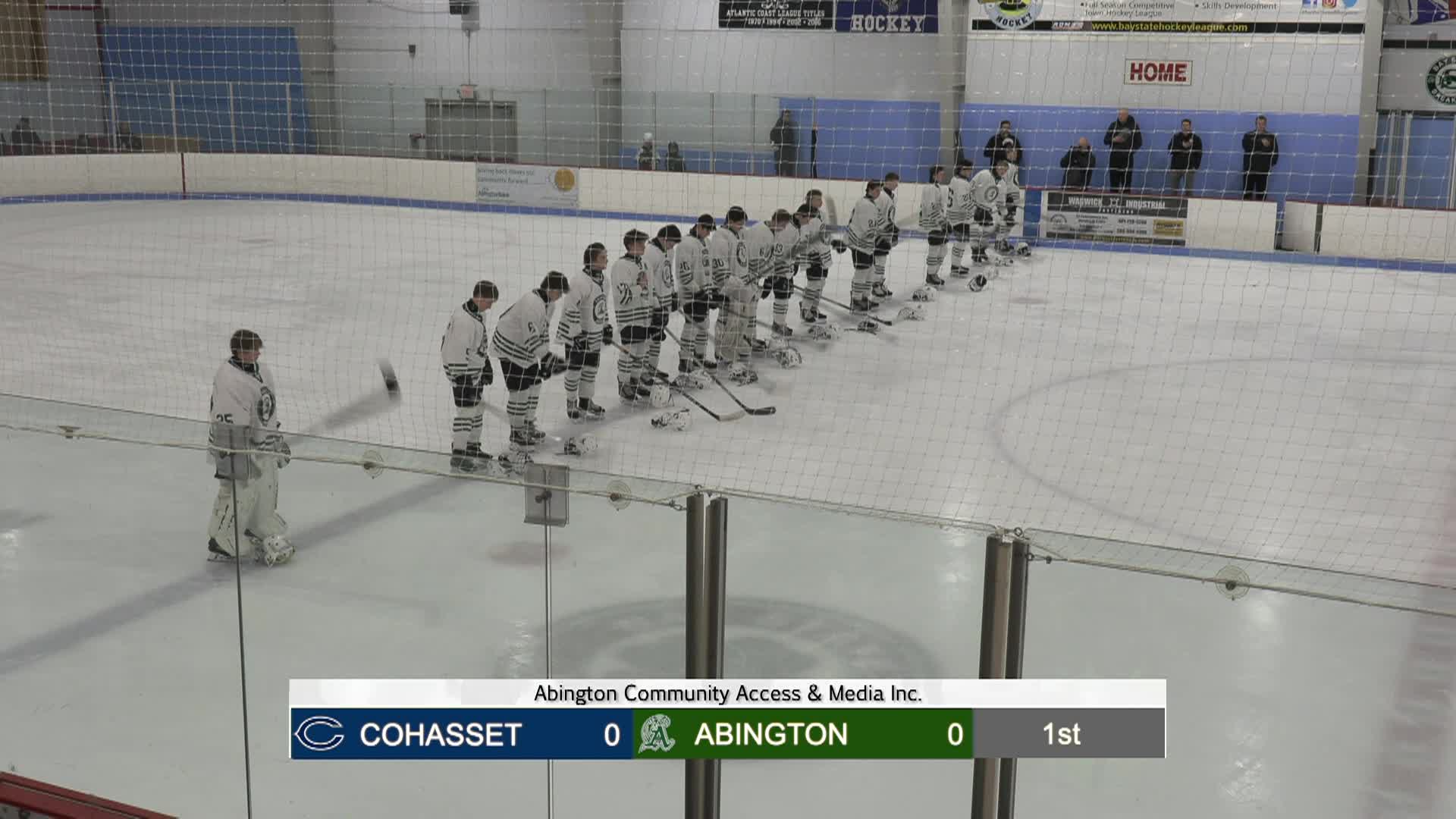 Cohasset Skippers vs Abington Green Wave Boys Varsity Hockey; Jan. 8, 2025