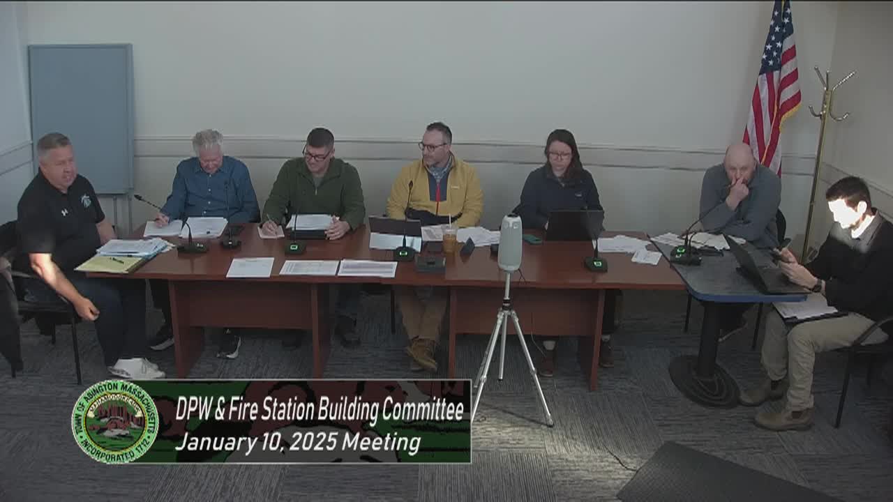 DPW & Fire Station Building Committee; Jan. 10, 2025