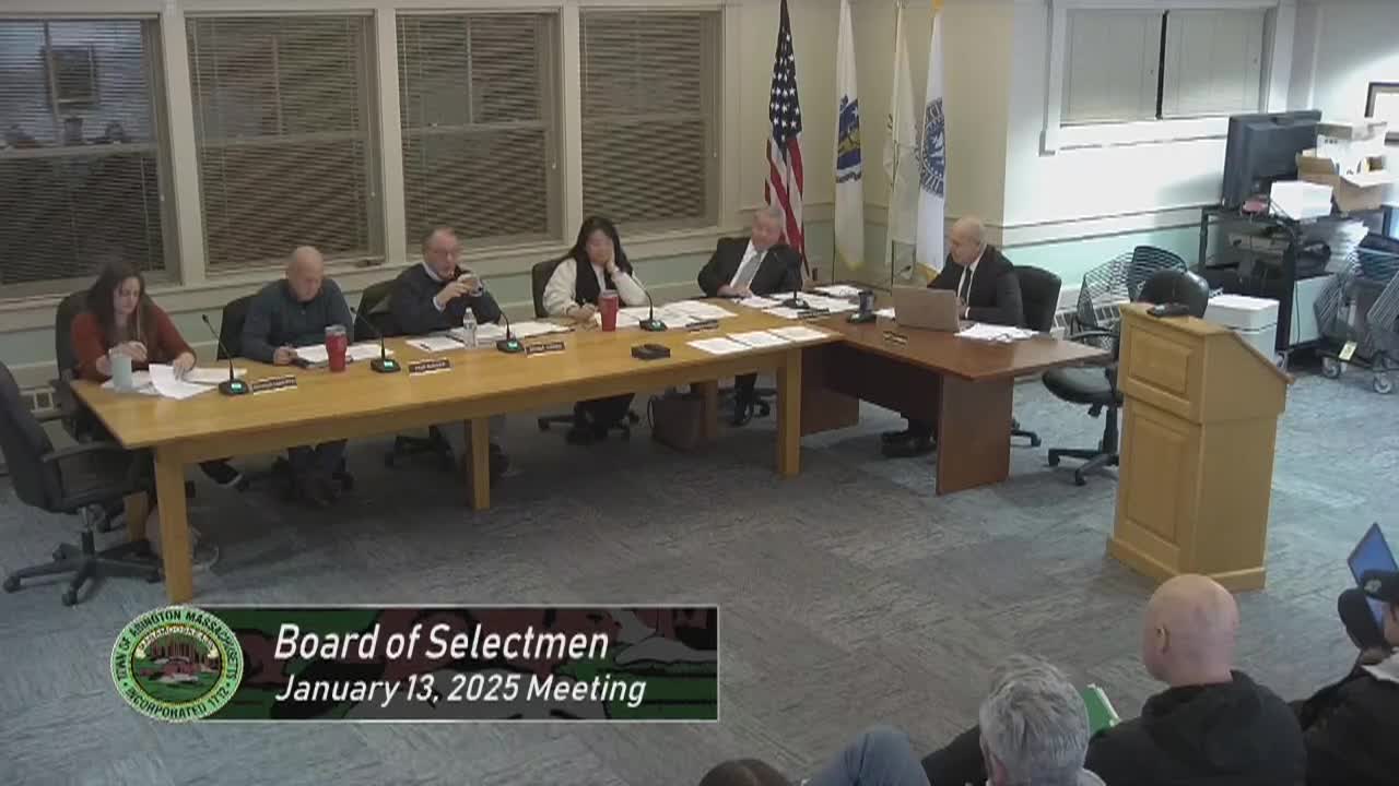 Board of Selectmen; Jan. 13, 2025