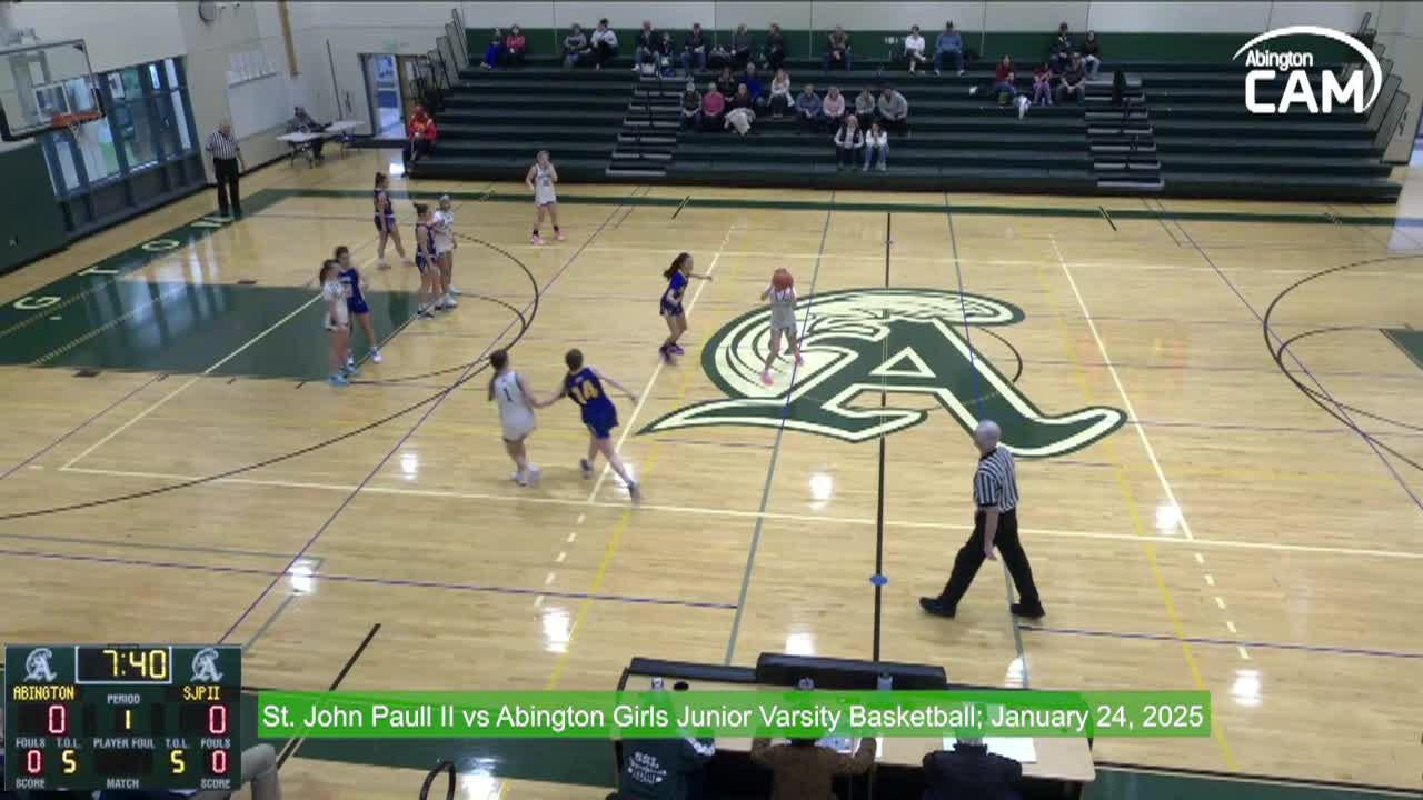 St. John Paul II Lions vs Abington Girls Junior Varsity Basketball; Jan. 24, 2025