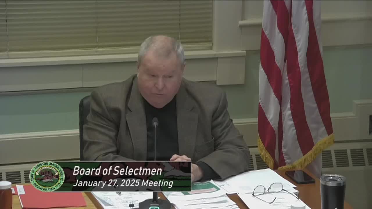 Board of Selectmen; Jan. 27, 2025