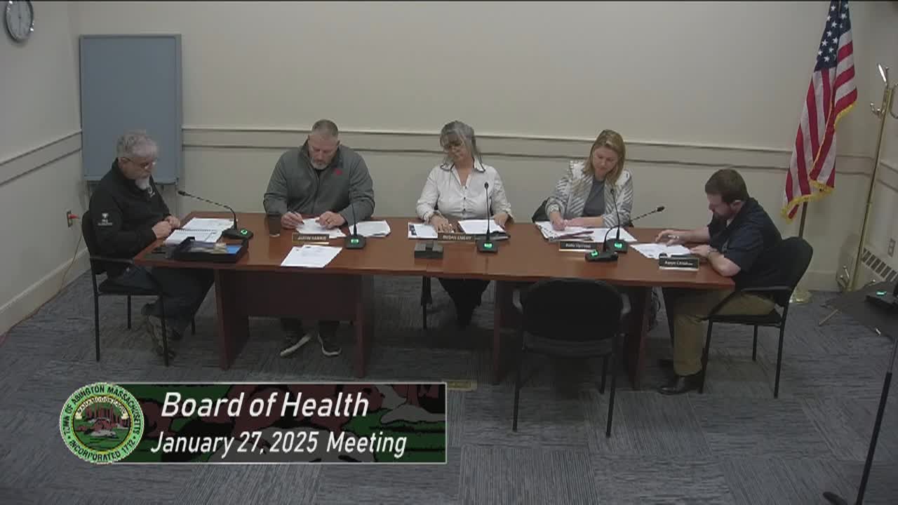 Board of Health; Jan. 27, 2025
