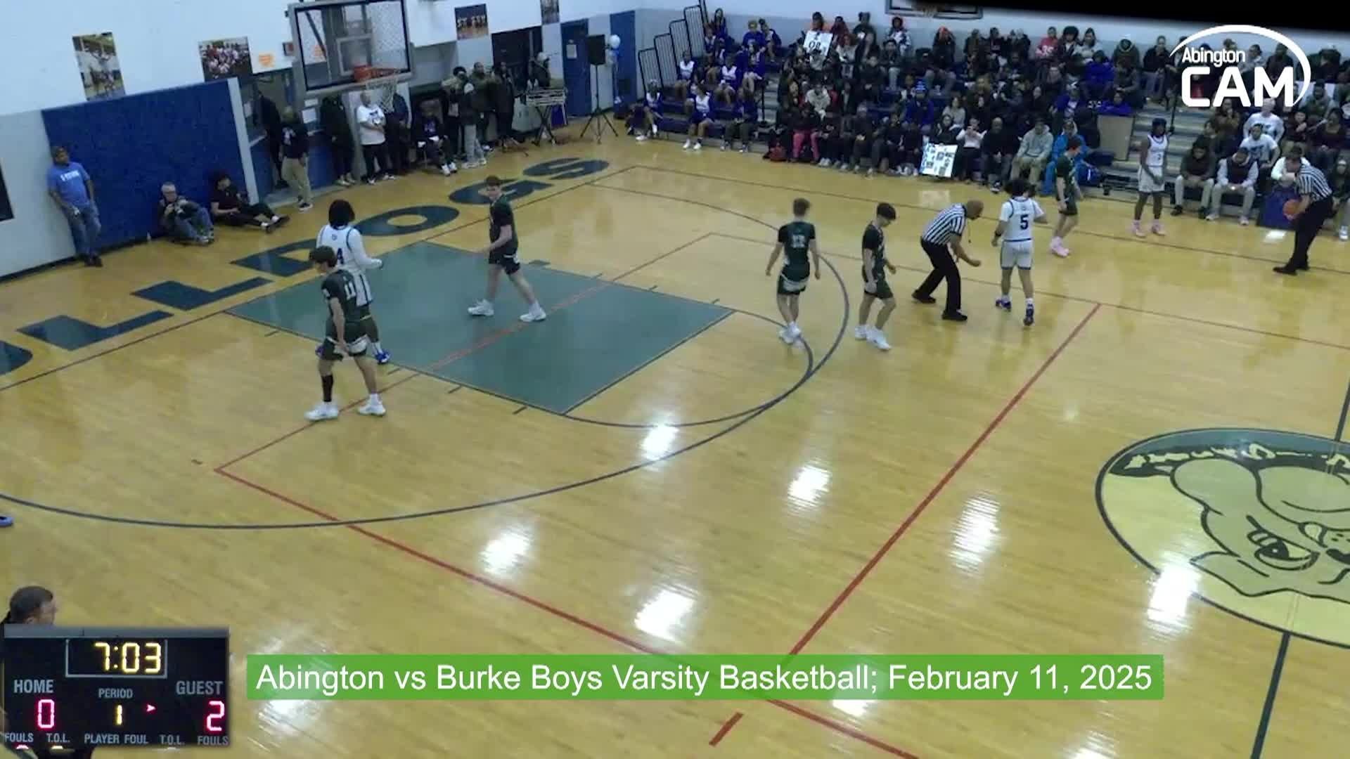 Abington vs Burke Bulldogs Boys Varsity Basketball; February 12, 2025
