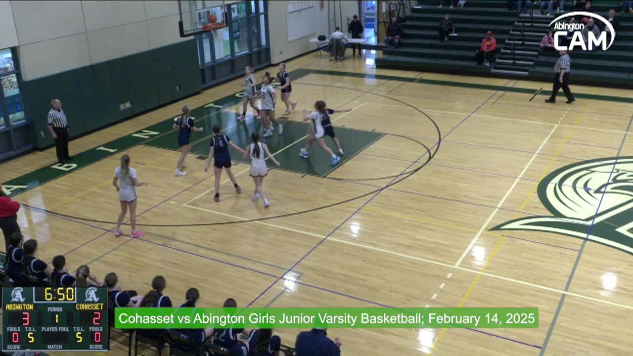 Cohasset Skippers vs Abington Girls Junior Varsity Basketball; Feb. 14, 2025