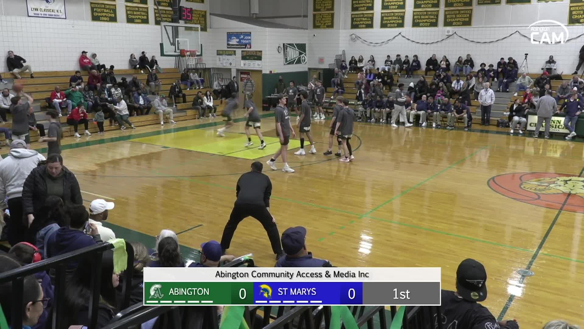 Abington Green Wave vs St. Mary's Spartans Boys Basketball - MIAA Elite 8 Playoffs; March 8, 2025