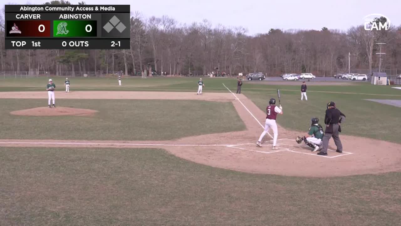 Carver Crusaders vs Abington Boys Varsity Baseball; Apr. 4, 2025