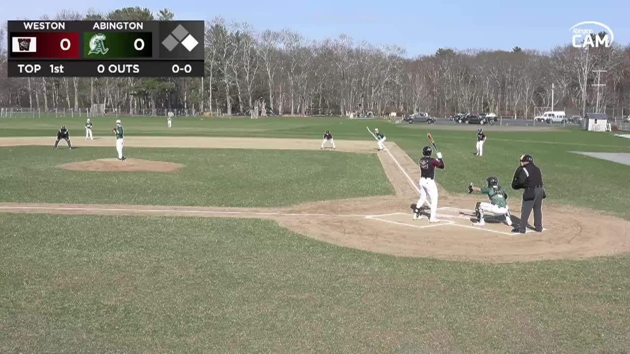 Weston Wildcats vs Abington Boys Varsity Baseball; Apr. 10, 2025