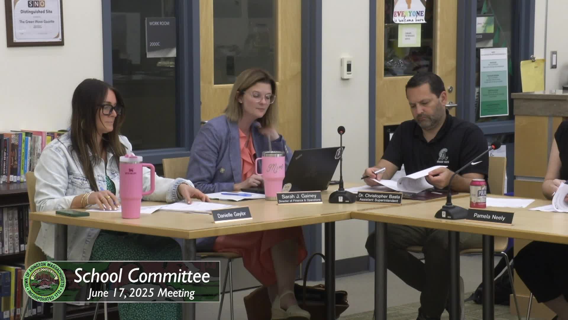 Abington School Committee; June 17, 2025
