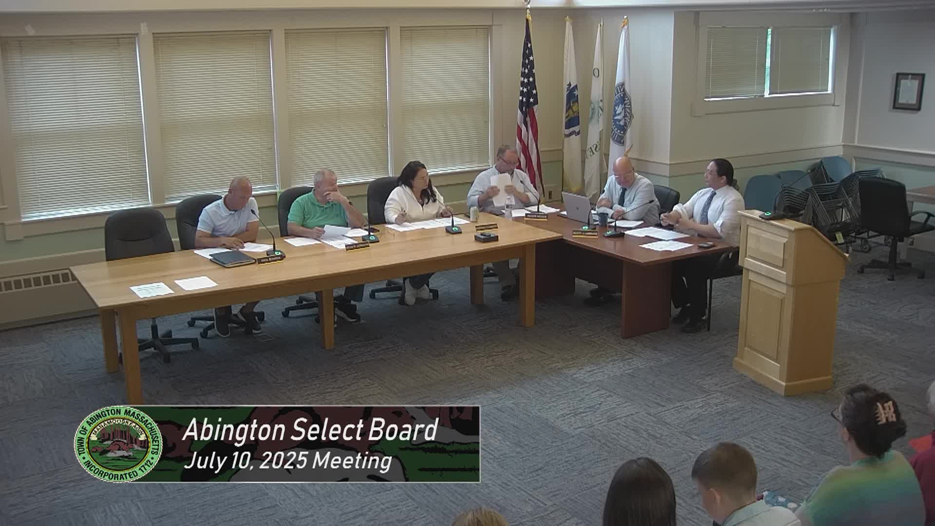 Abington Select Board; July 10, 2025