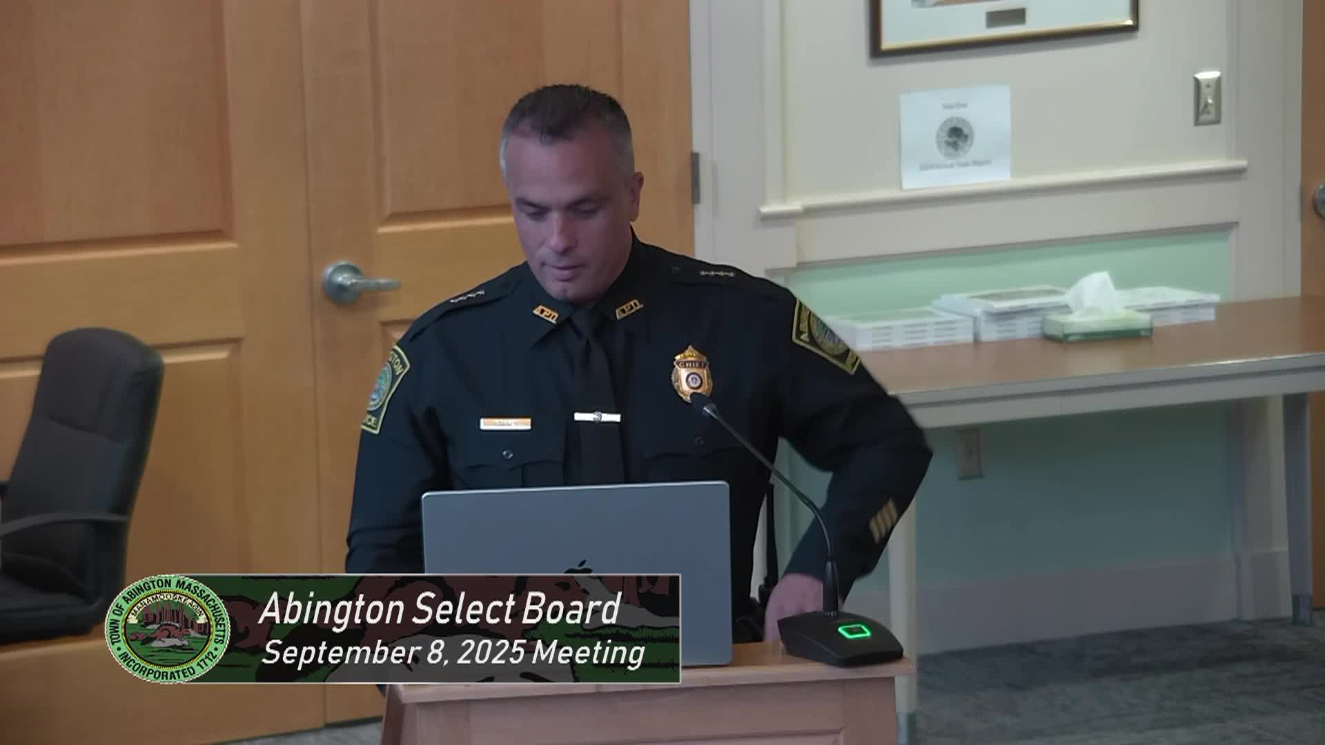 Abington Select Board; September 8, 2025