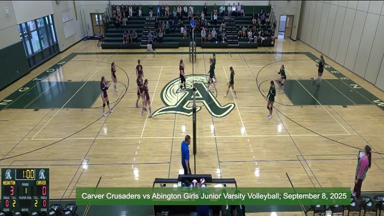 Carver Crusaders vs Abington Girls Junior Varsity Volleyball; Sep. 8, 2025