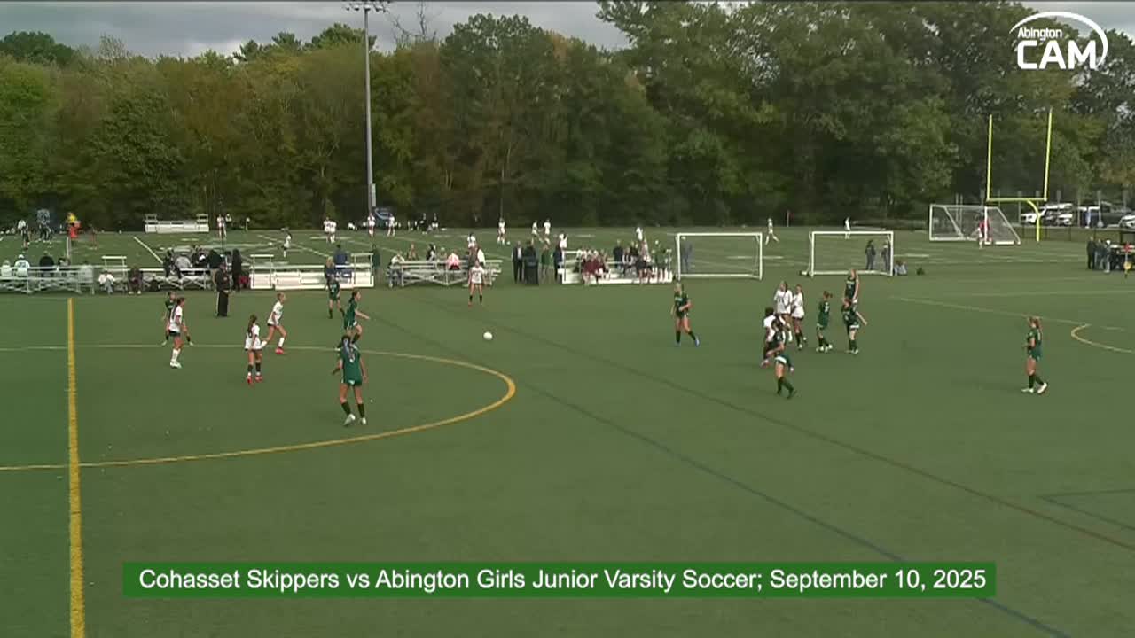 Cohasset Skippers vs Abington Girls Junior Varsity Soccer; Sep. 10, 2025