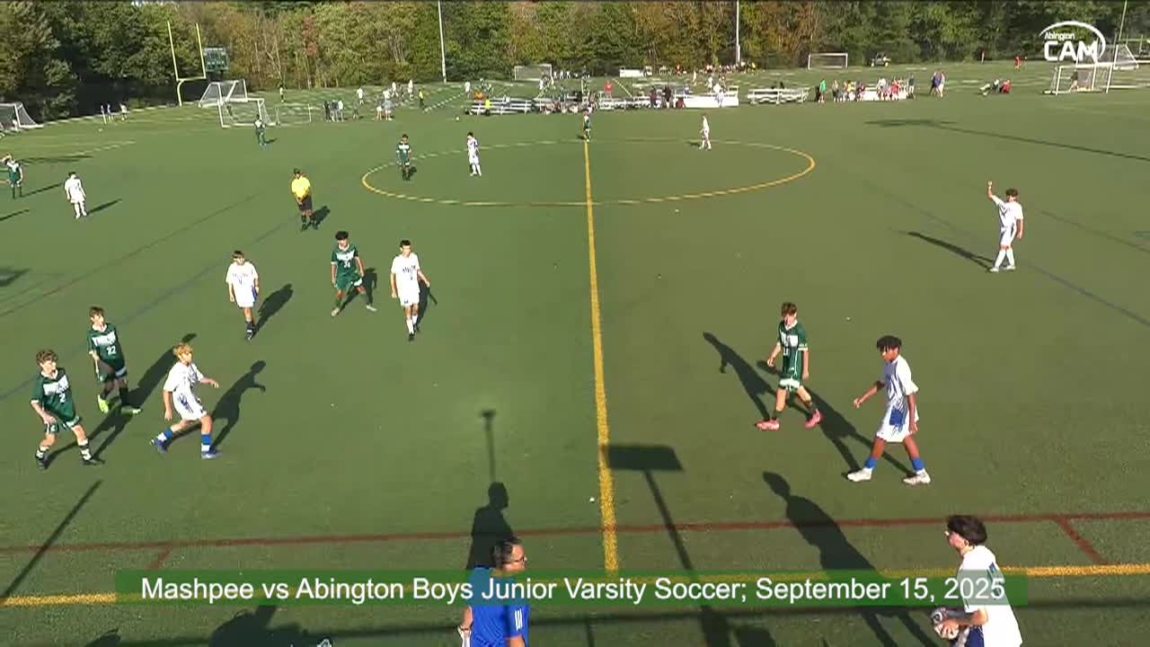 Mashpee Falcons vs Abington Boys Junior Varsity Soccer; Sep. 15, 2025