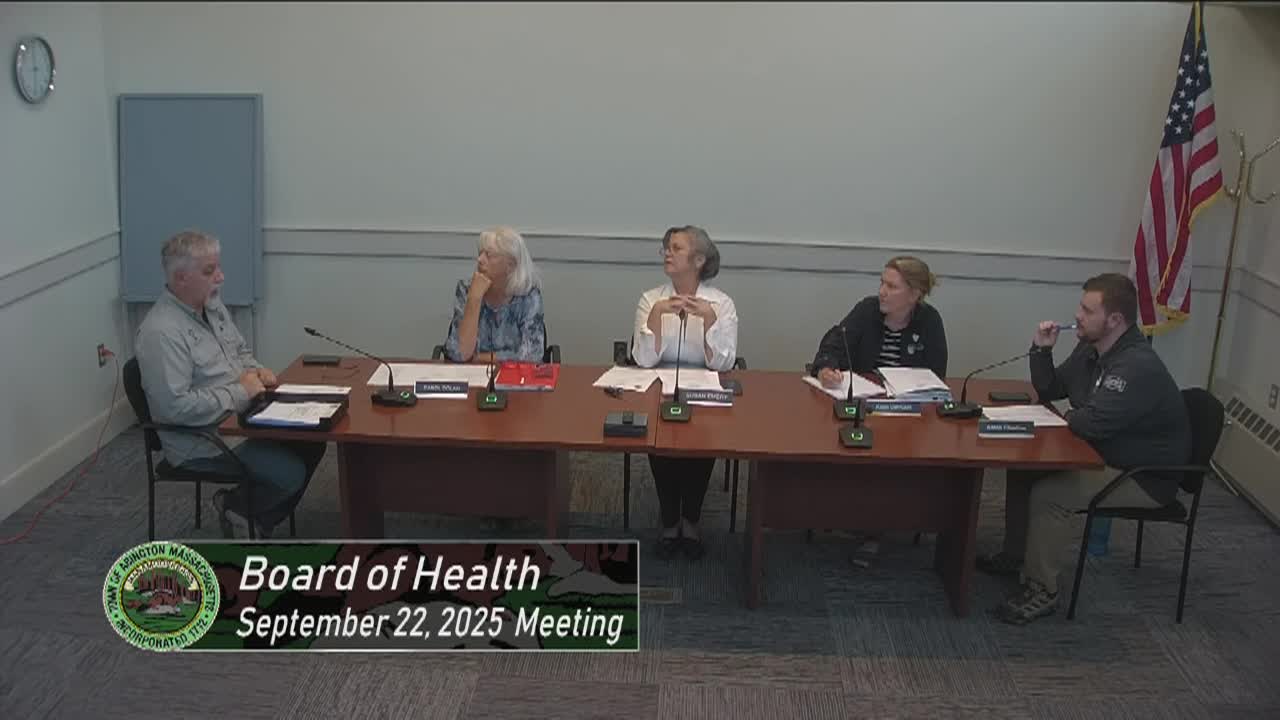 Board of Health; Sept. 22, 2025