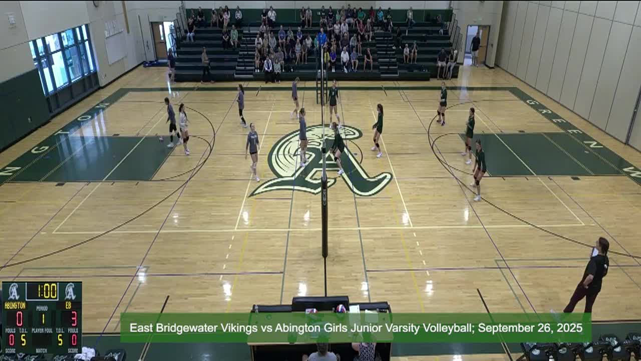 East Bridgewater Vikings vs Abington Girls JV Volleyball; September 26, 2025