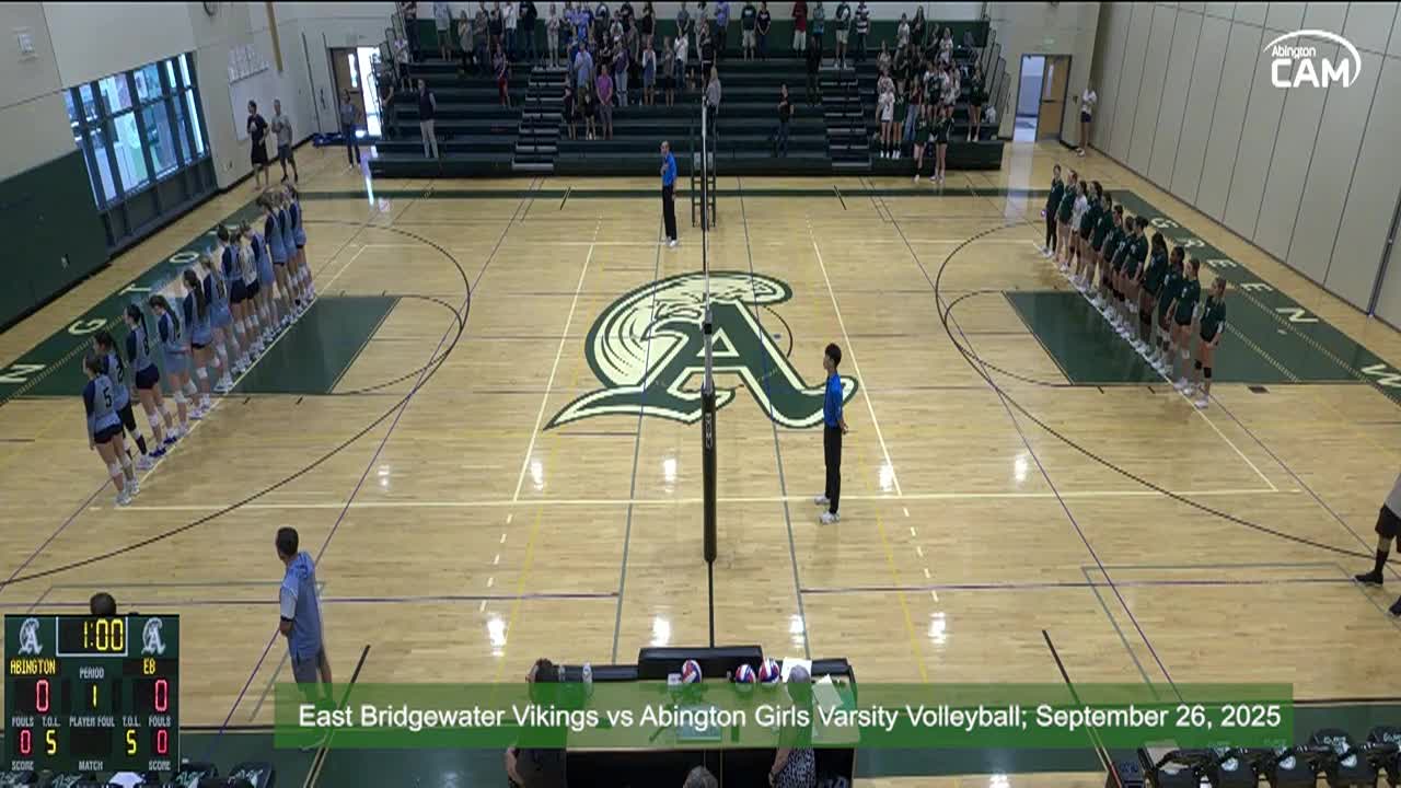 East Bridgewater Vikings vs Abington Girls Varsity Volleyball; September 26, 2025