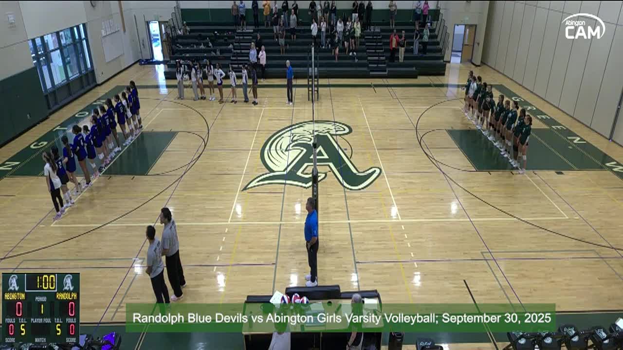 Randolph Bluel Devils vs Abington Girls Varsity Volleyball; Sept. 30, 2025