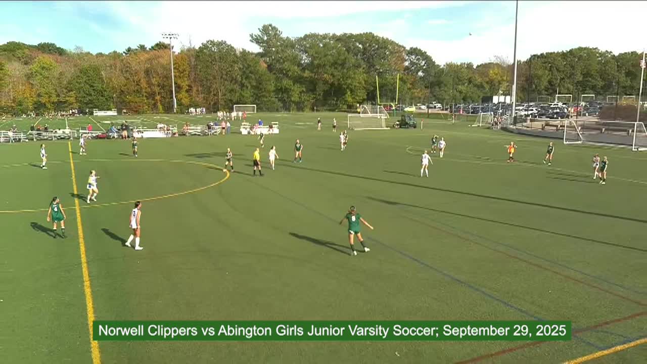 Norwell Clippers vs Abington Girls Junior Varsity Soccer; Sep. 29, 2025