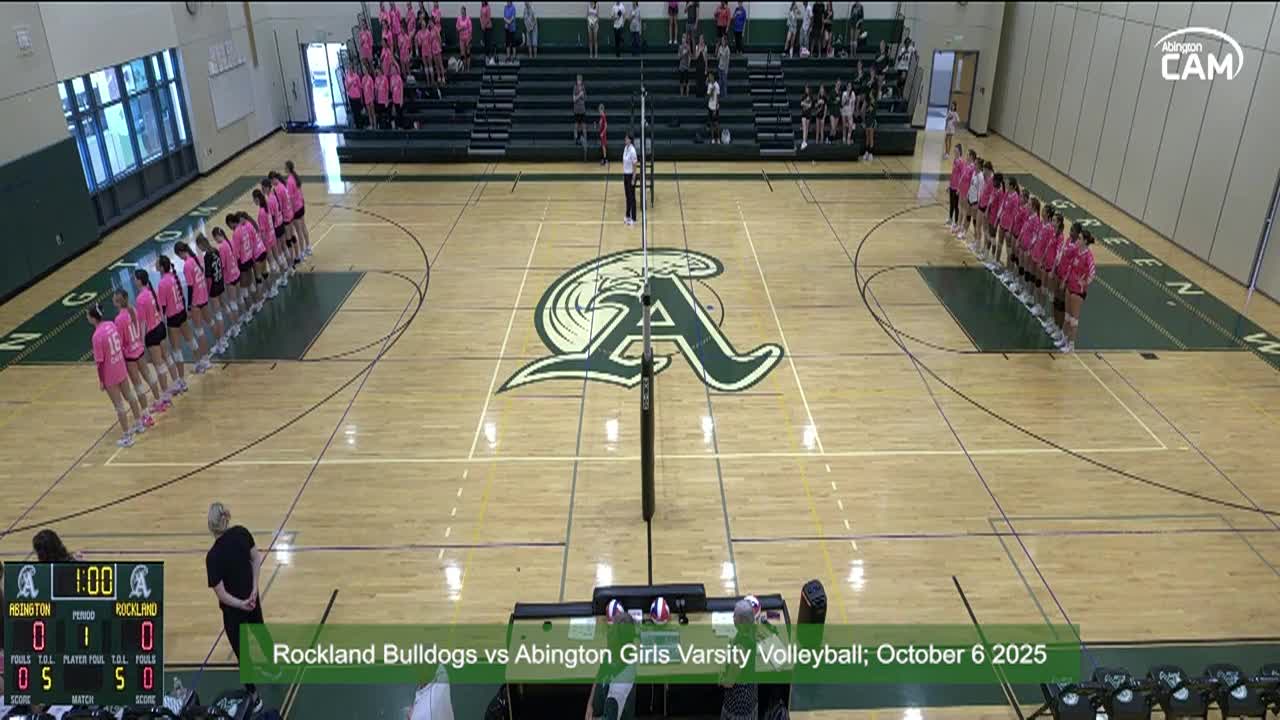 Rockland Bulldogs vs Abington Girls Varsity Volleyball; Oct. 6, 2025