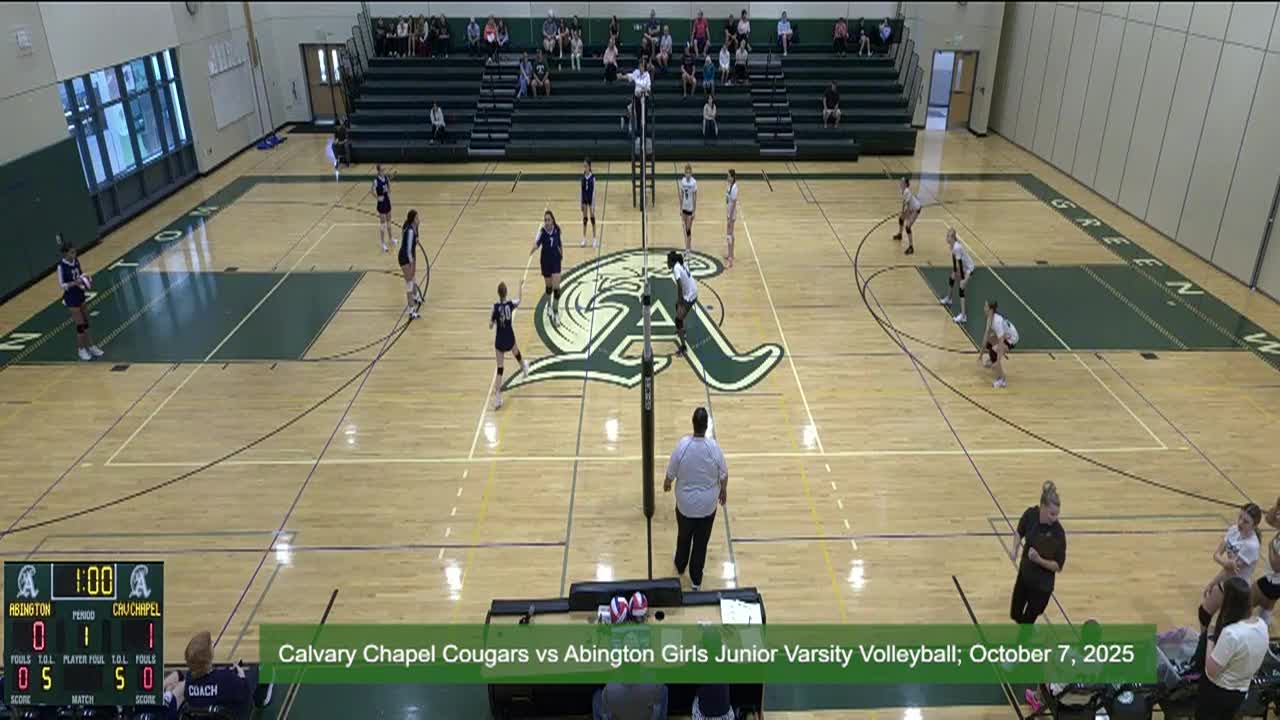 Calvary Chapel Cougars vs Abington Girls Junior Varsity Volleyball; Oct. 7, 2025